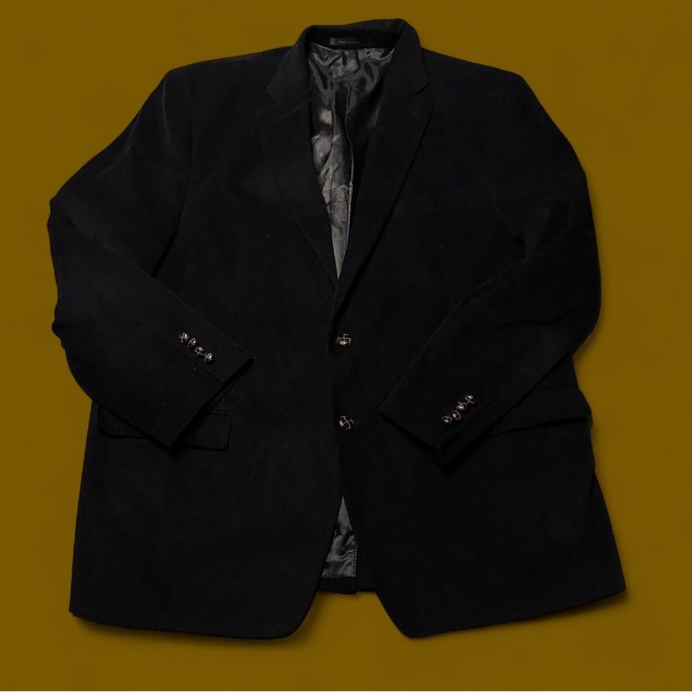 Polo Ralph Lauren Black Corduroy Blazer Jacket Paisley Lining